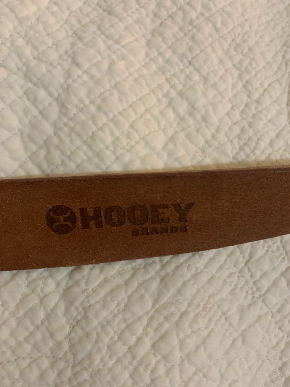 Hooey White Tooled Leather Women's Belt - Picture 3 of 4